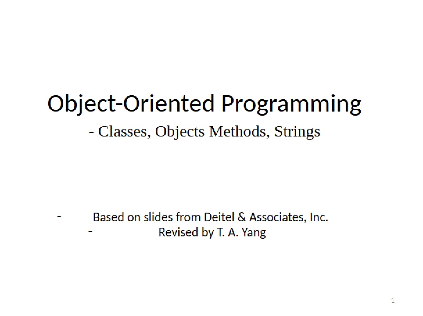 Programming with Objects