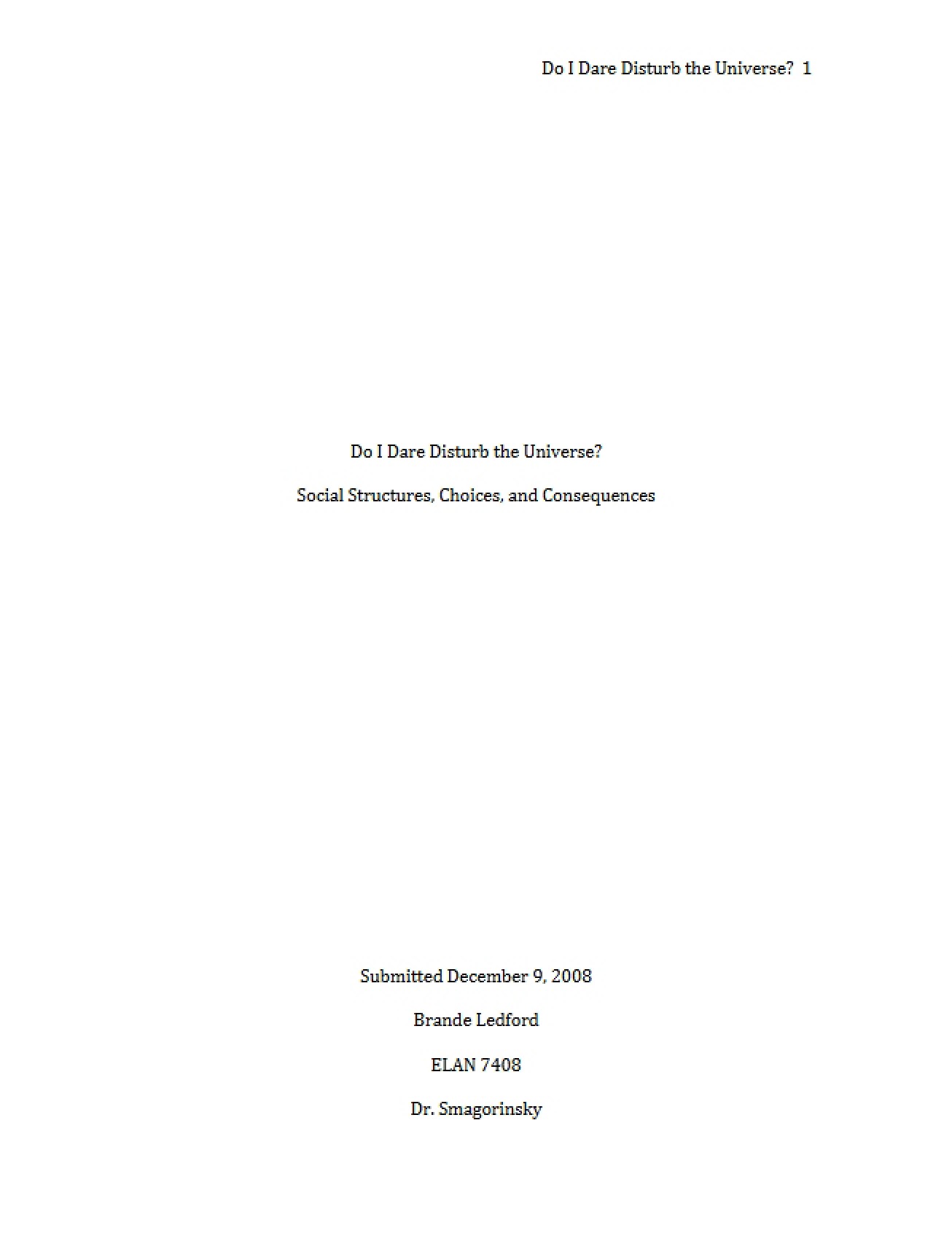 Ledford's 2008 Capstone Seminar Paper