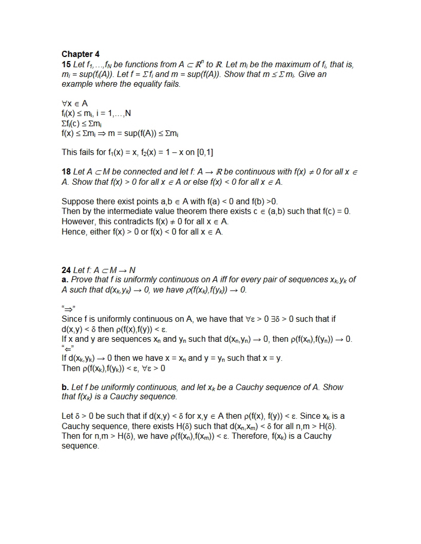 Homework Exercises