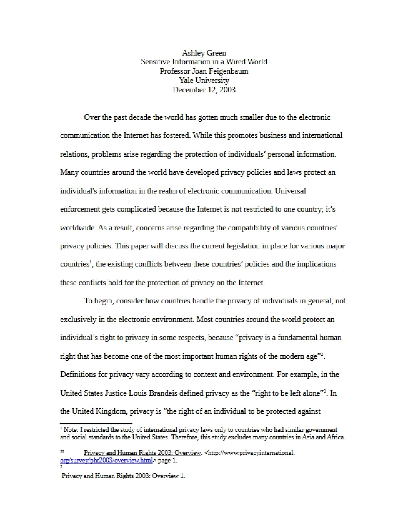 Wired World Sensitive Information
