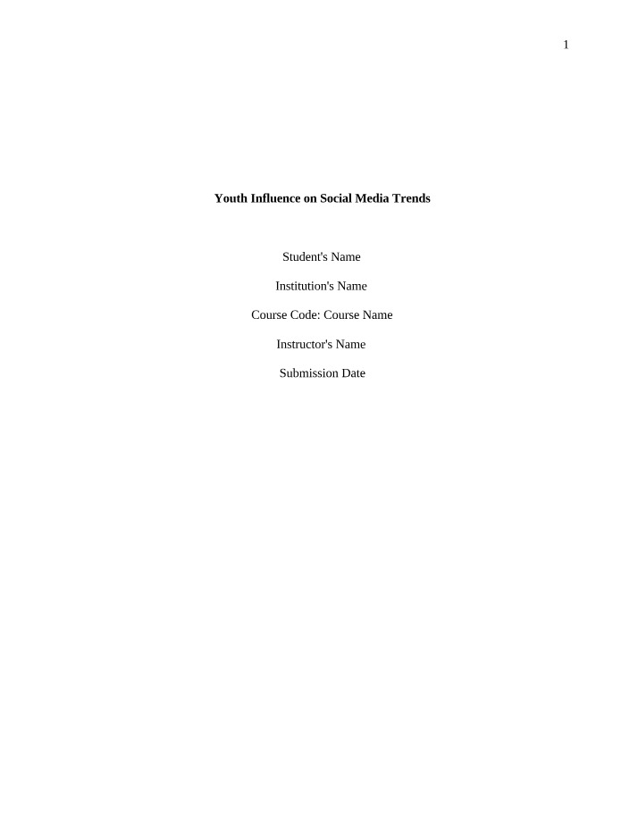 Youth Influence on Social Media Trends