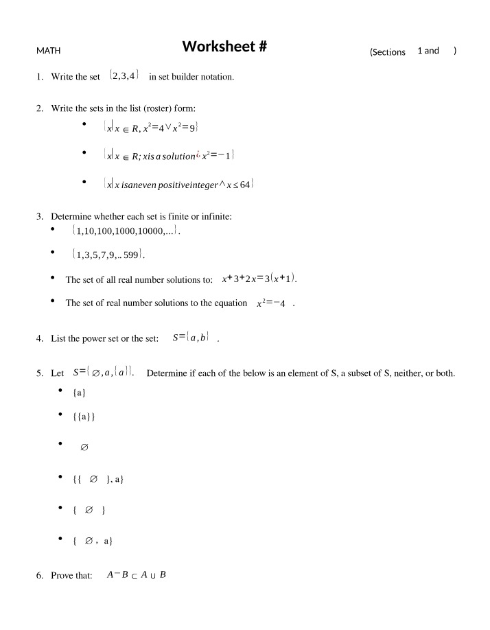 Worksheet 4 for MATH 275