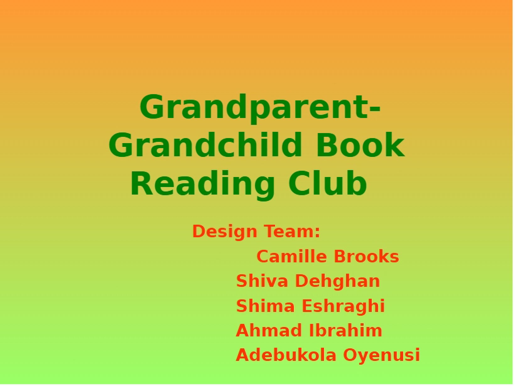 Book Club for Grandparents and Grandchildren