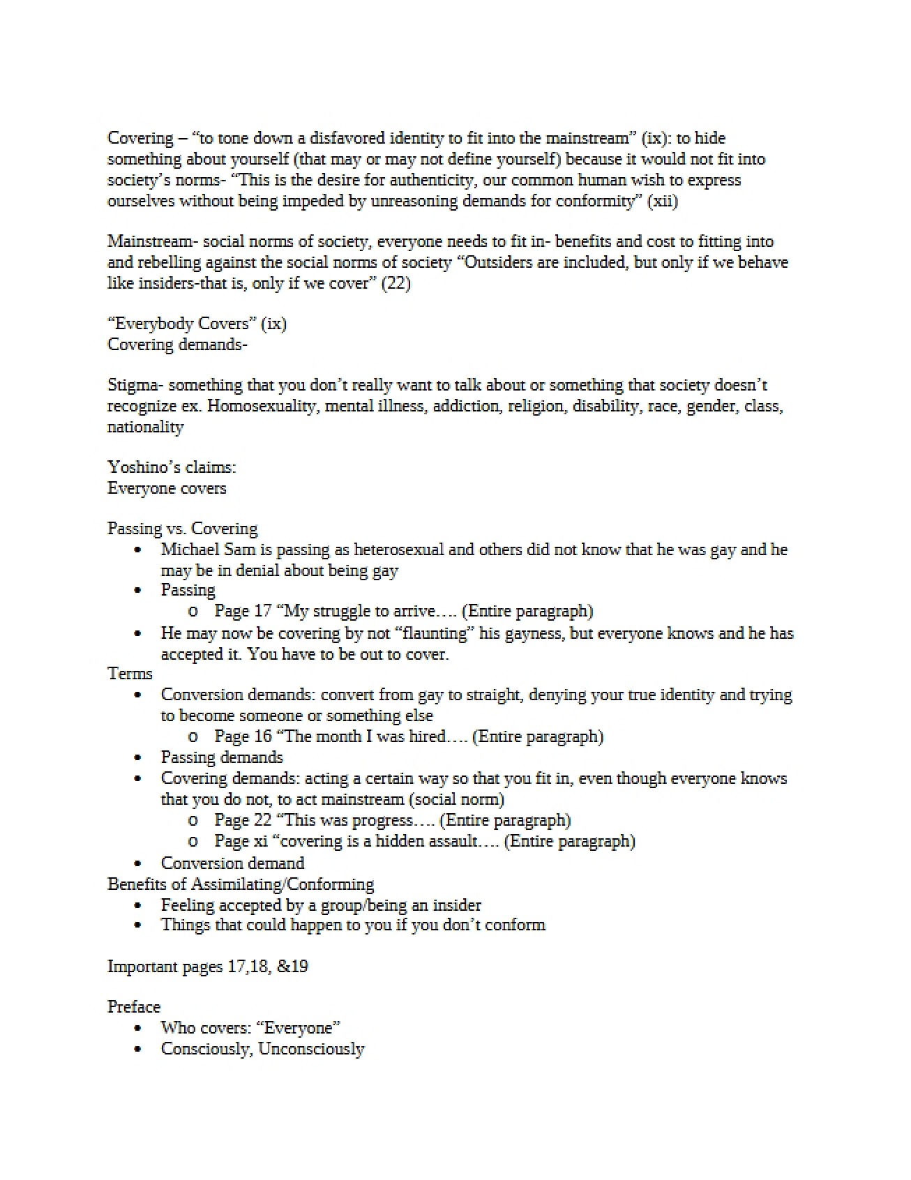Examination of the Act of Covering