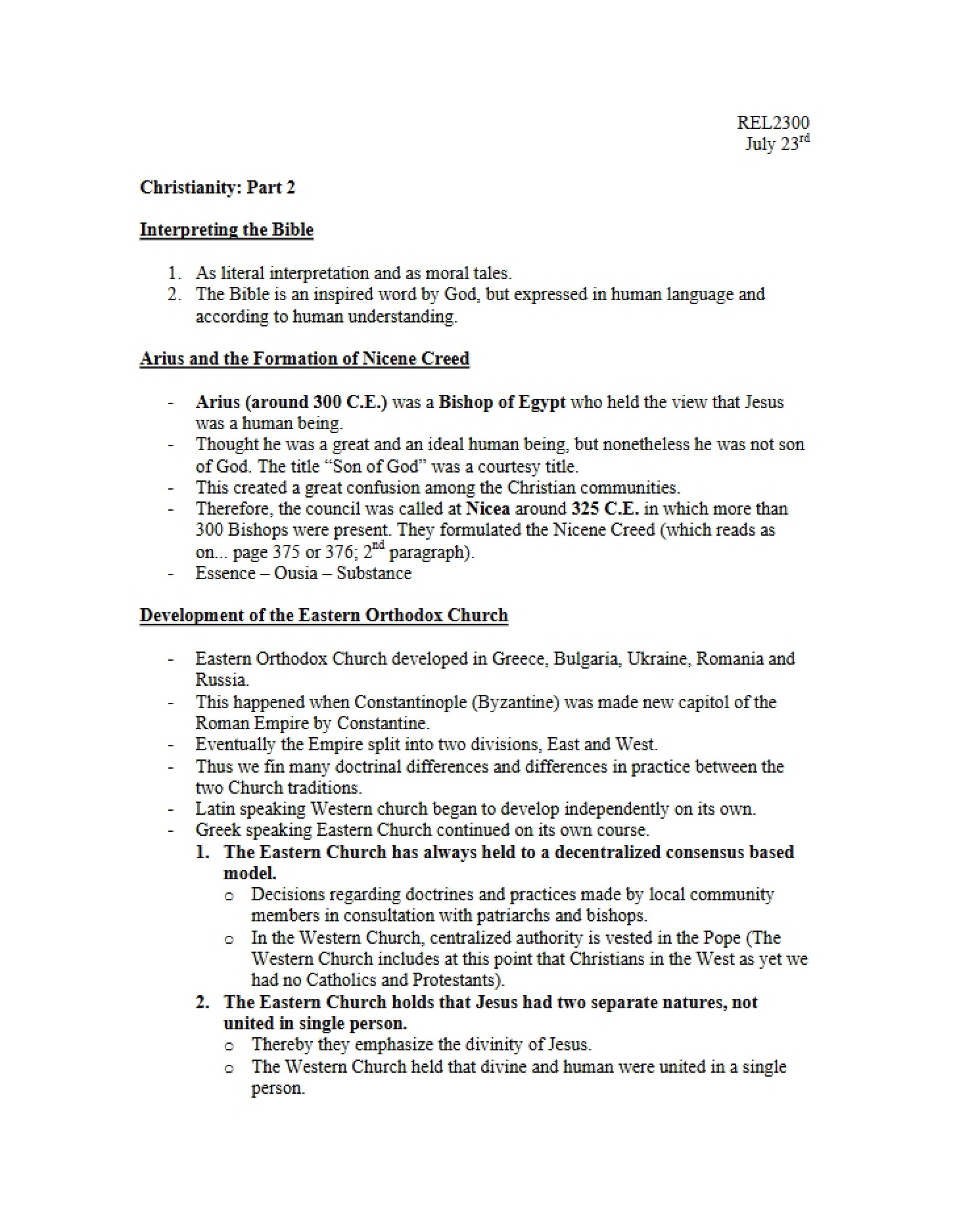 Christianity Part Two