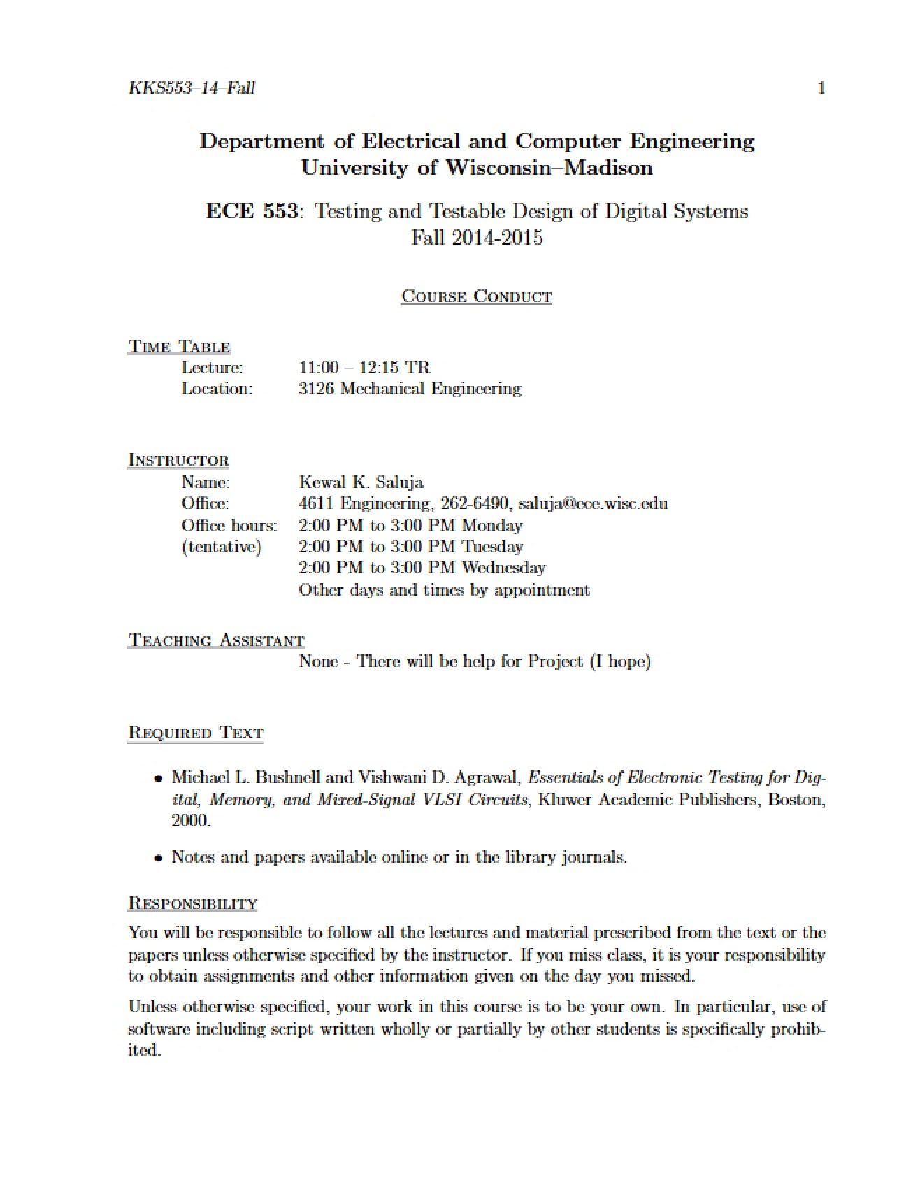 Class Handouts