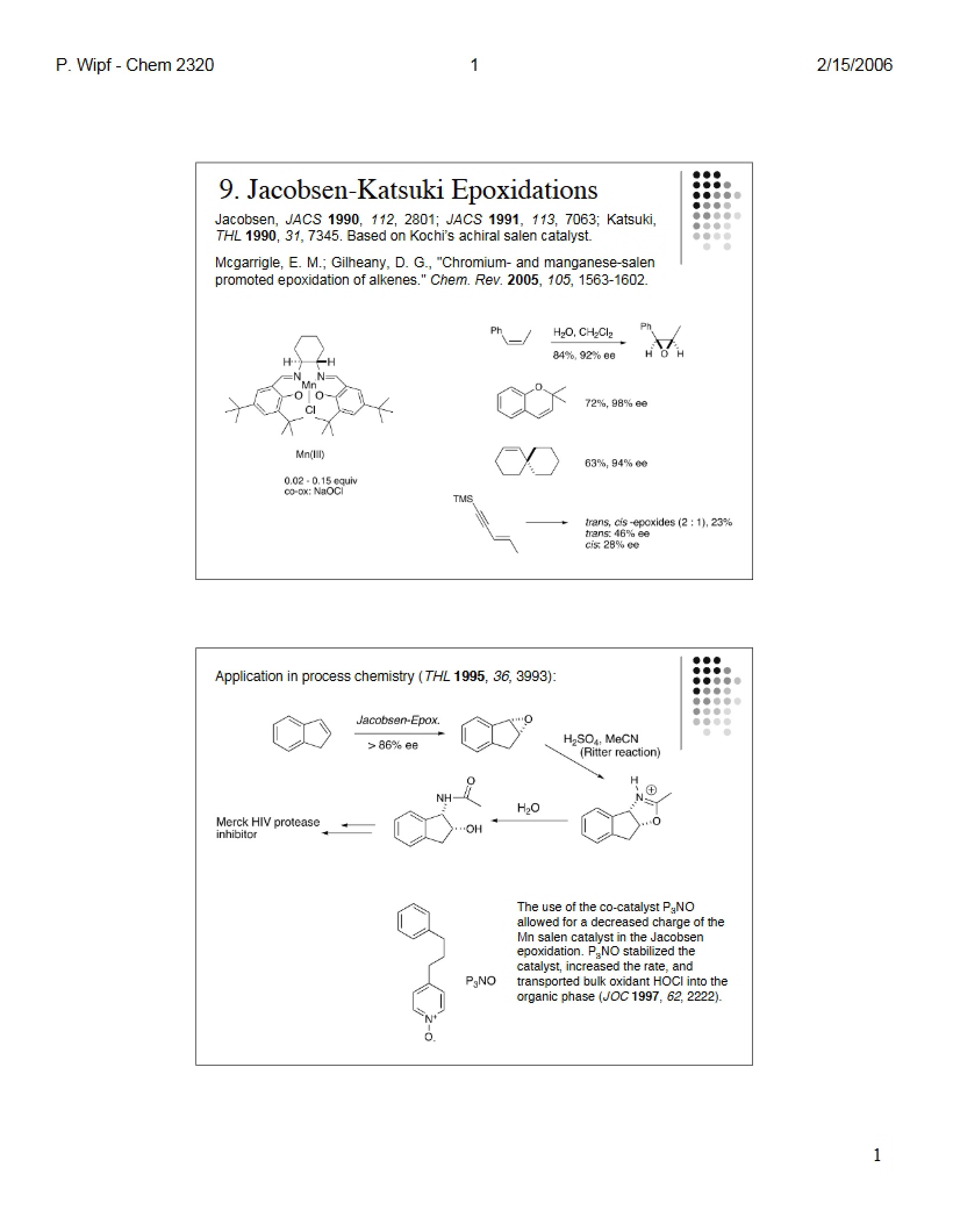Epoxidations Jacobsen Katsuki