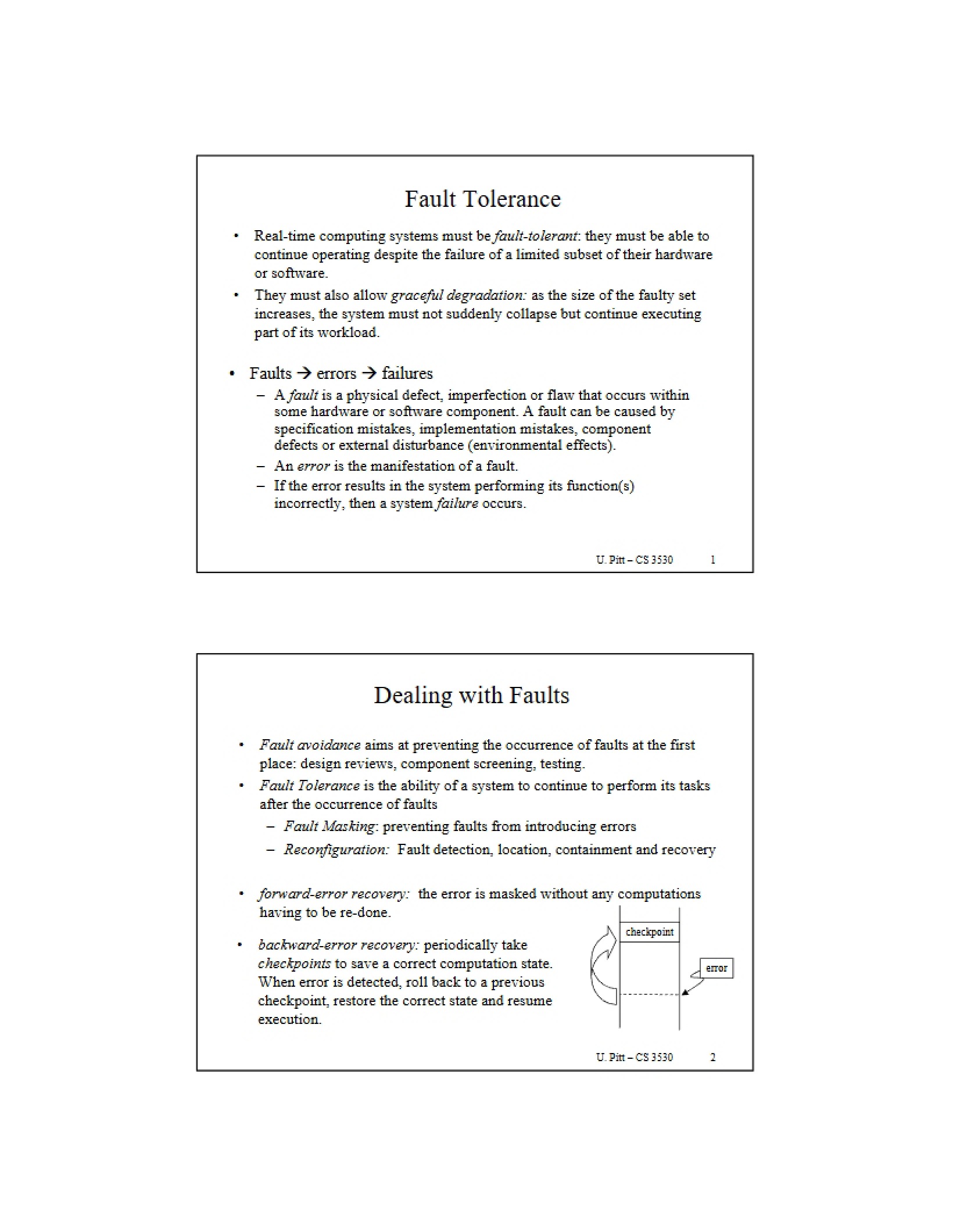 Tolerance of Faults