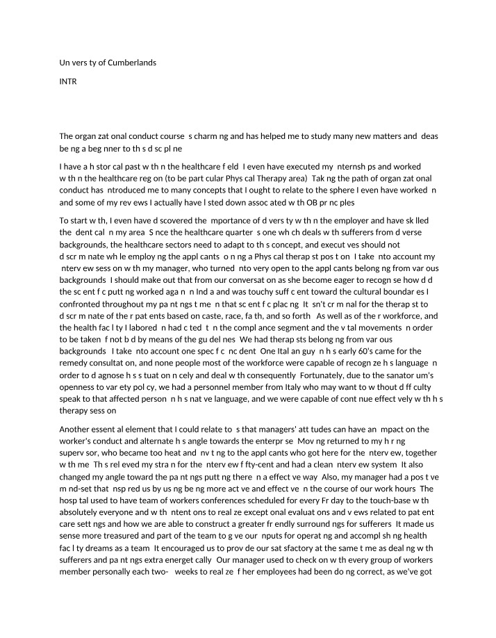 INTR 599 Course Reflection