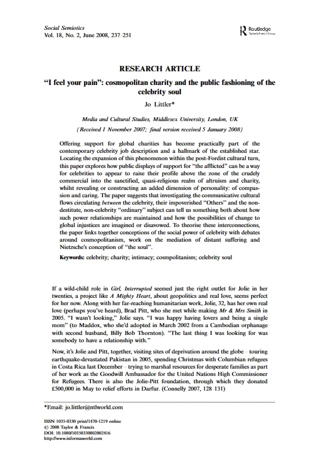 Submission of a Research Article