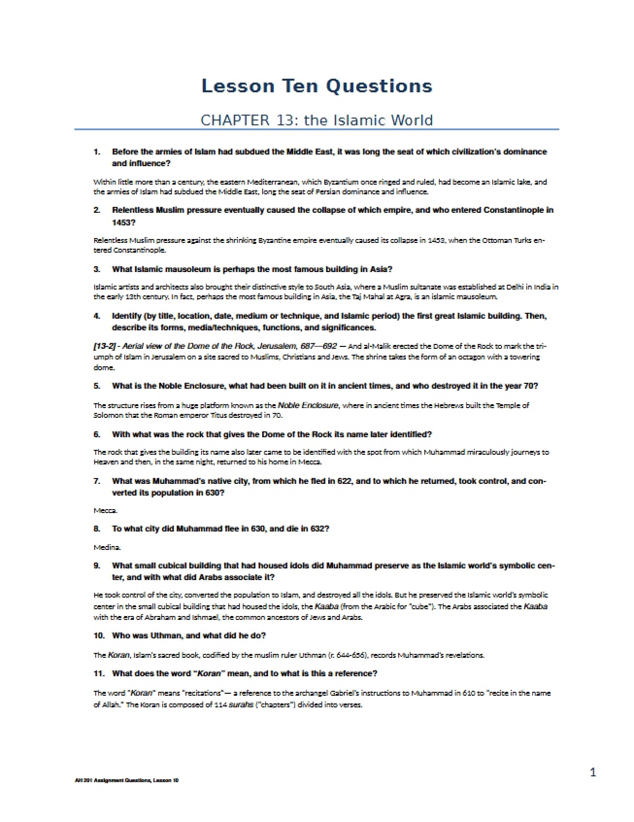 Islamic World Art History Chapter Thirteen