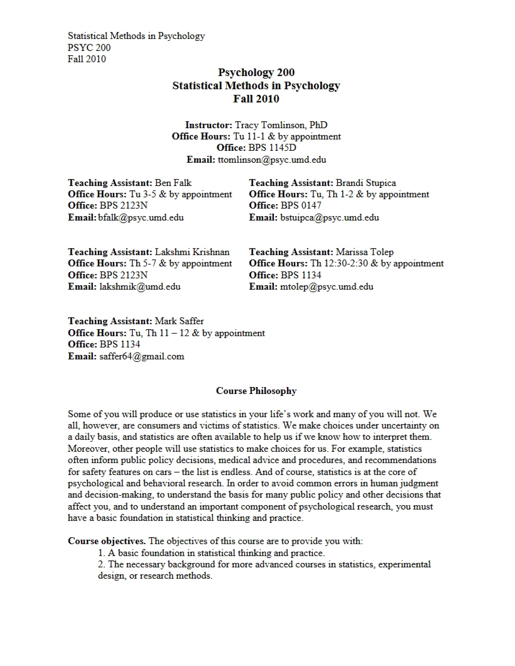 Course Syllabus