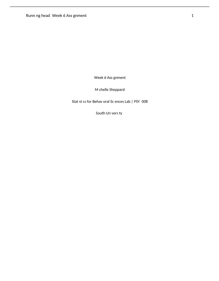 Assignment for Week 6