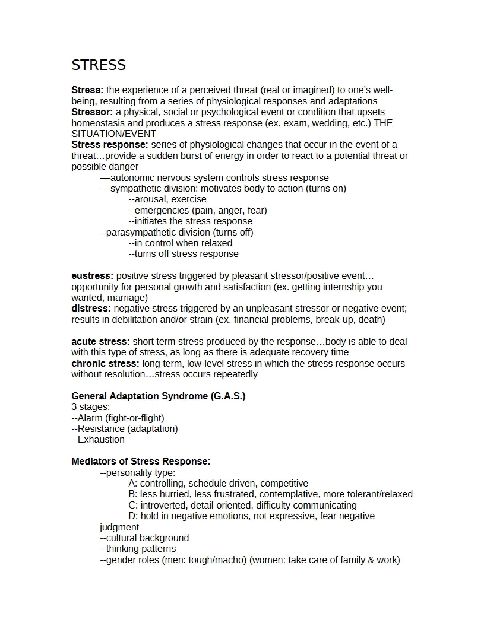 Stress Management Concepts