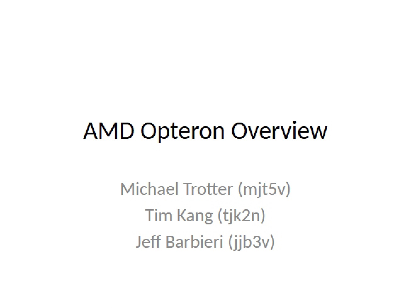 Overview of AMD Opteron