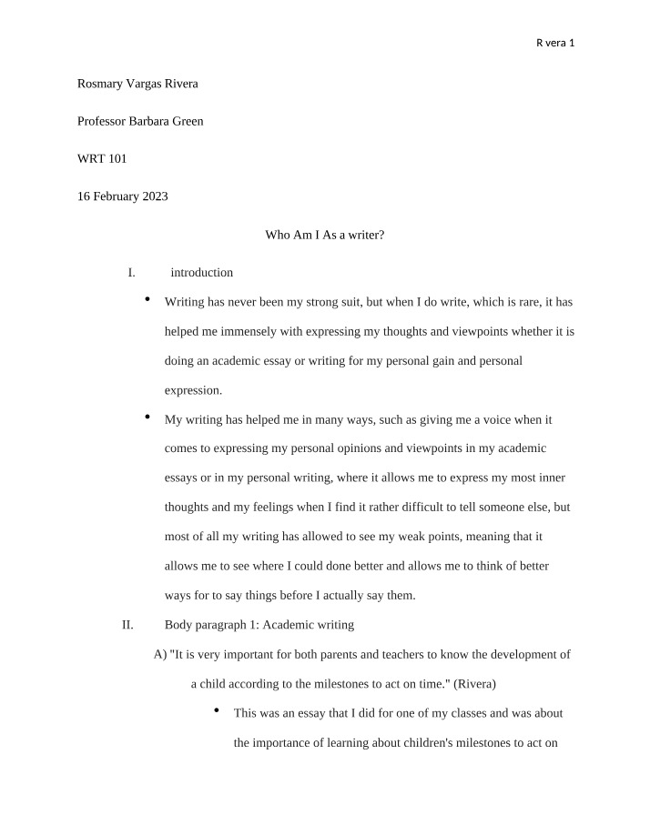 Discovering Identity as a Writer - Academic and Personal