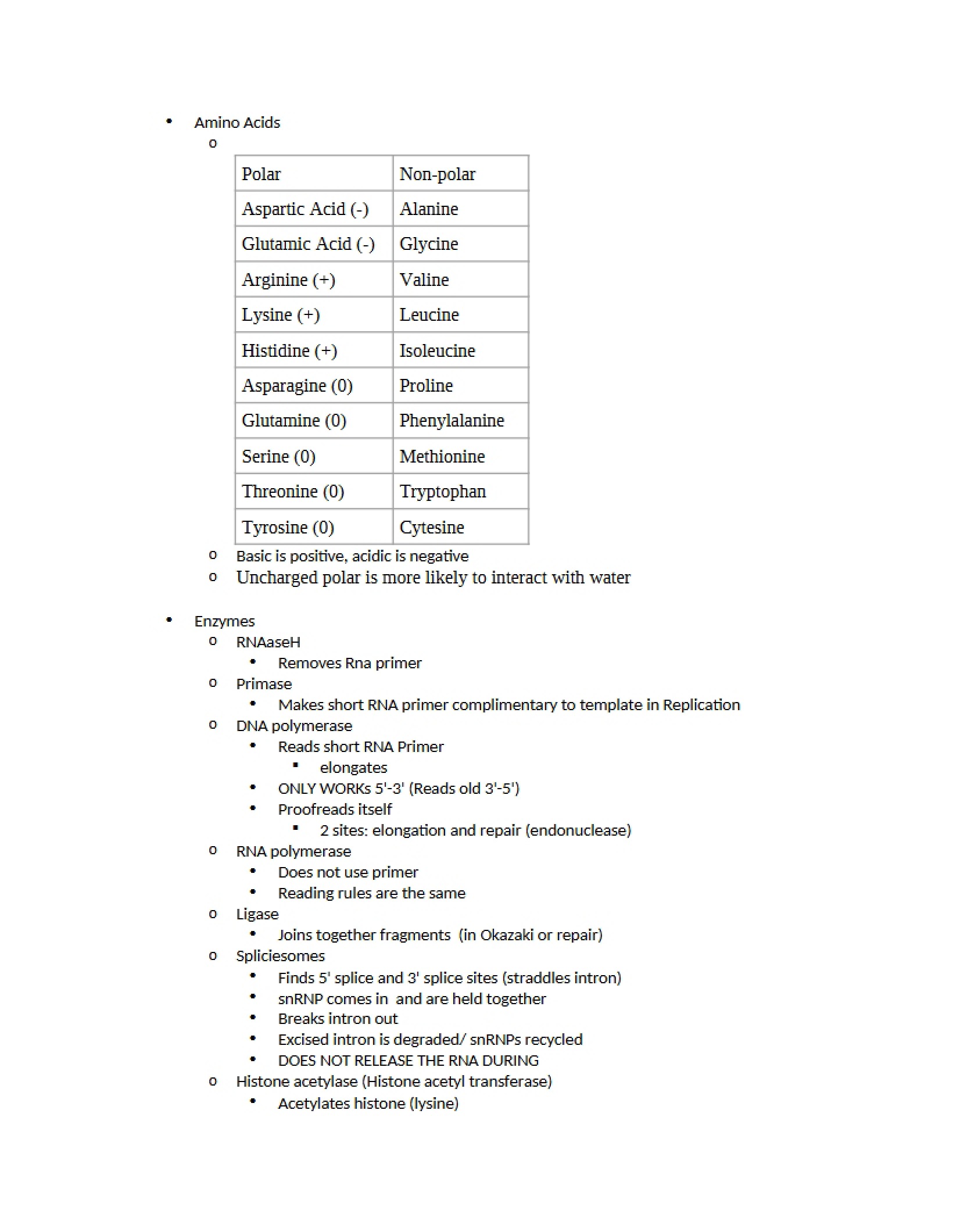 Amino Acid Structures