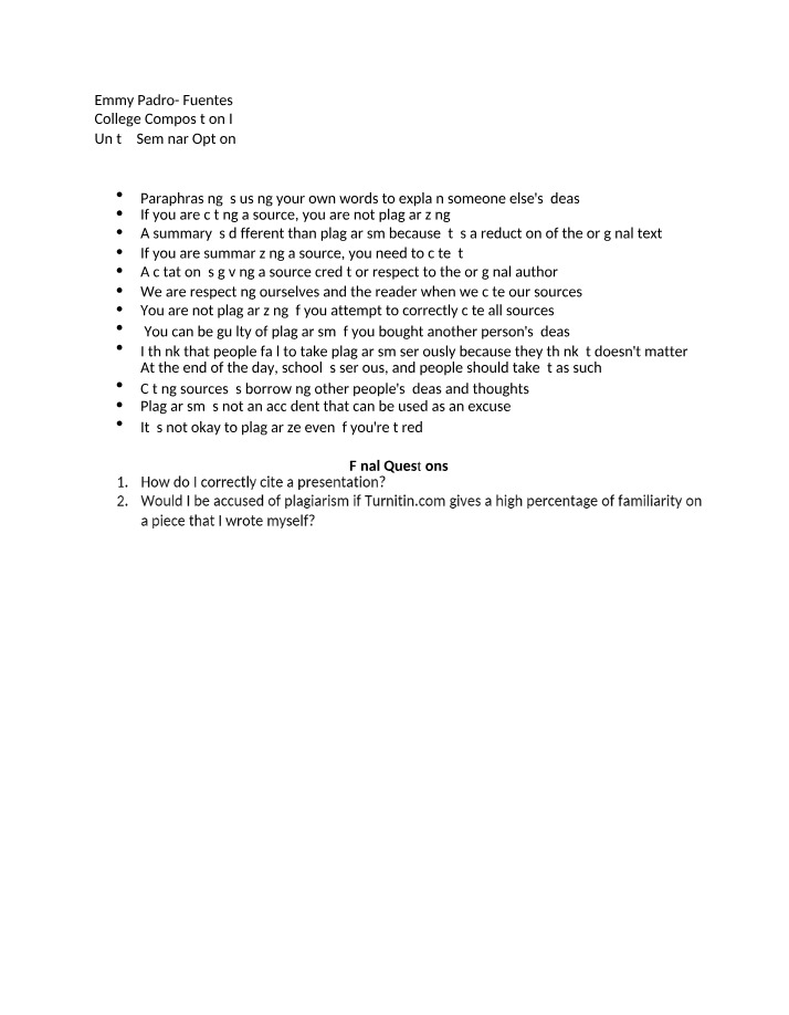 Paraphrasing, Summarizing, and Citing Sources