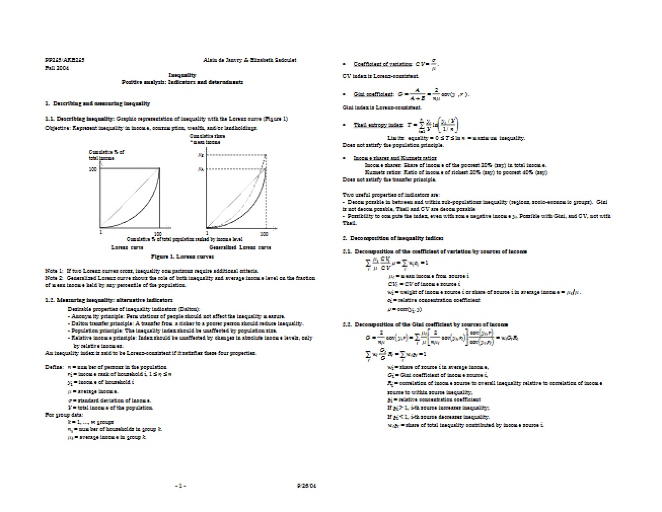 Inequality Analysis