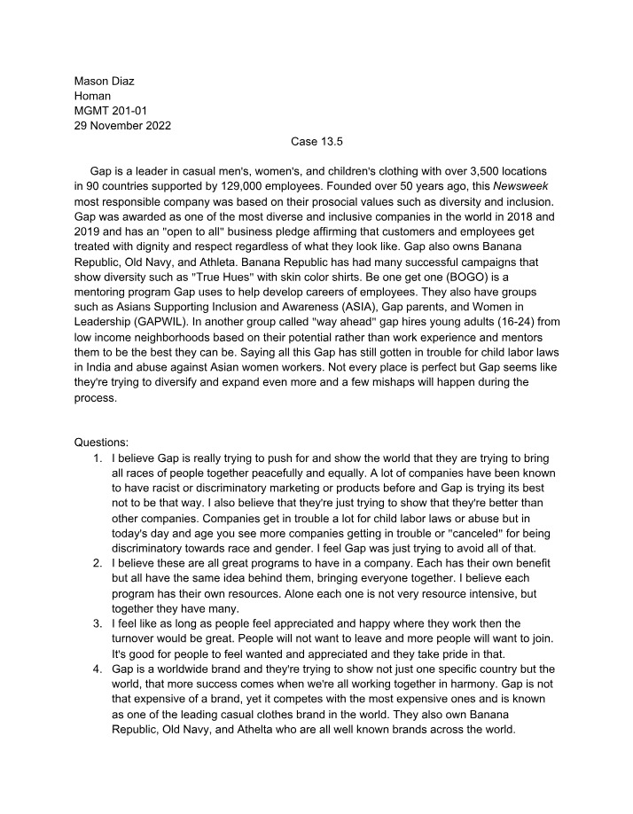 Case Study 13.5