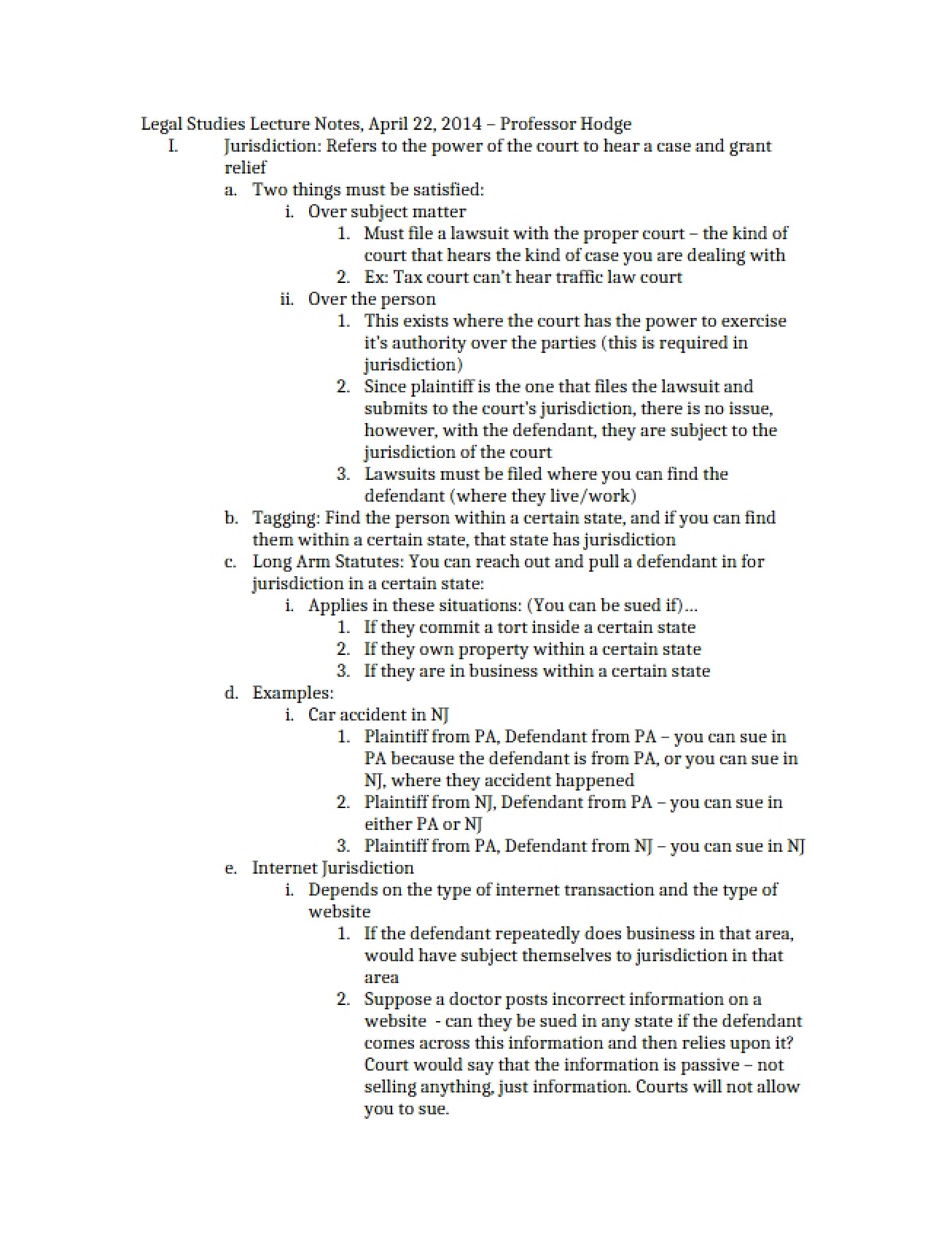 Advanced Notes on Legal Environment of Business