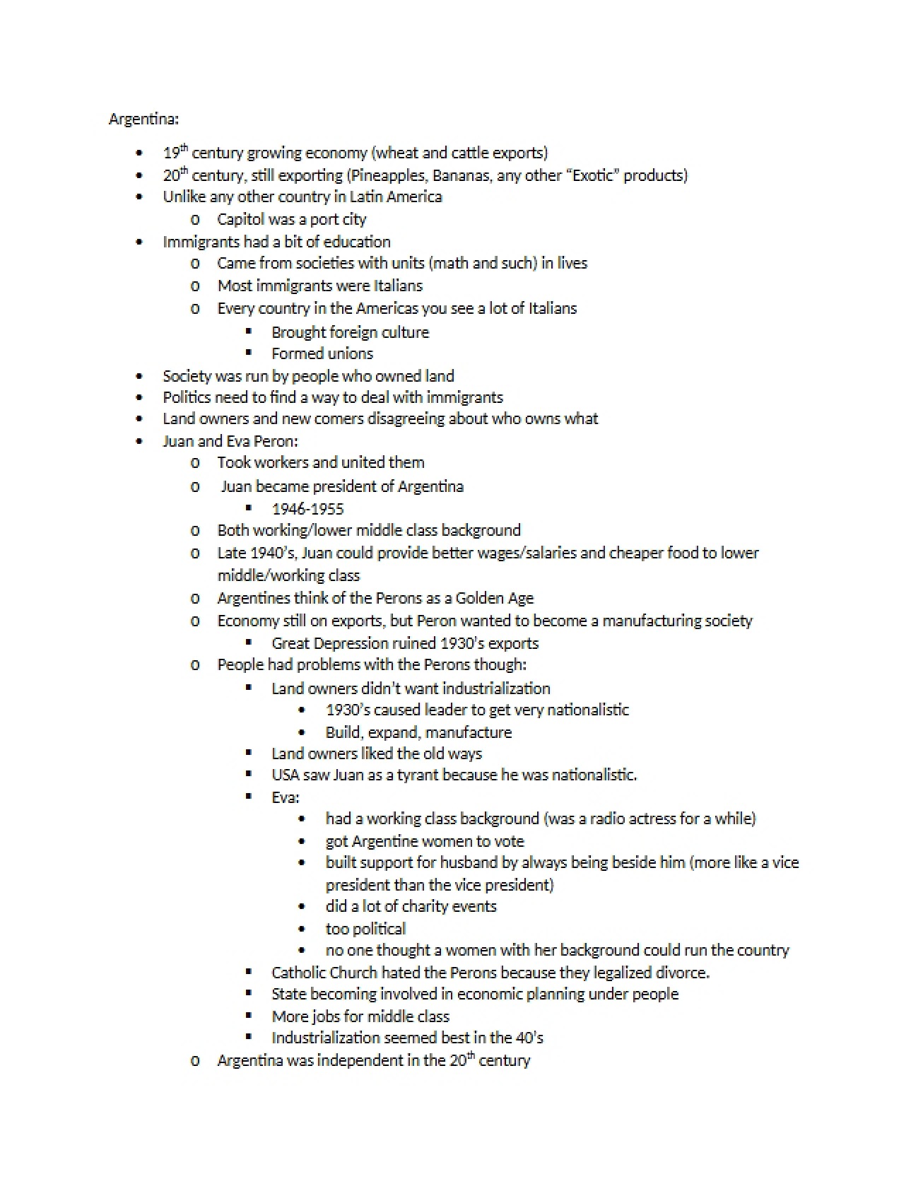 Lecture Notes for World History in the Twentieth Century