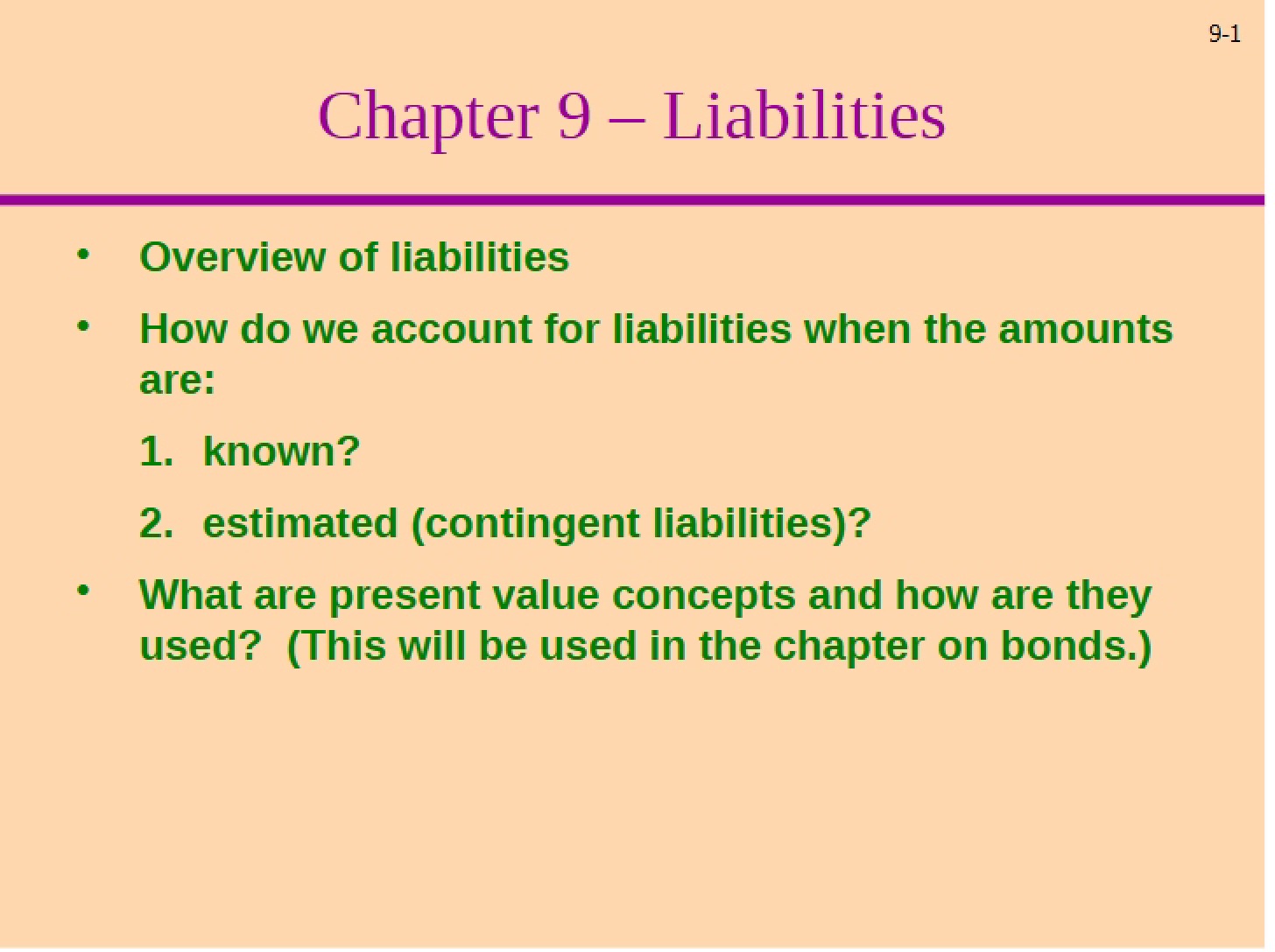 Liabilities Chapter 09