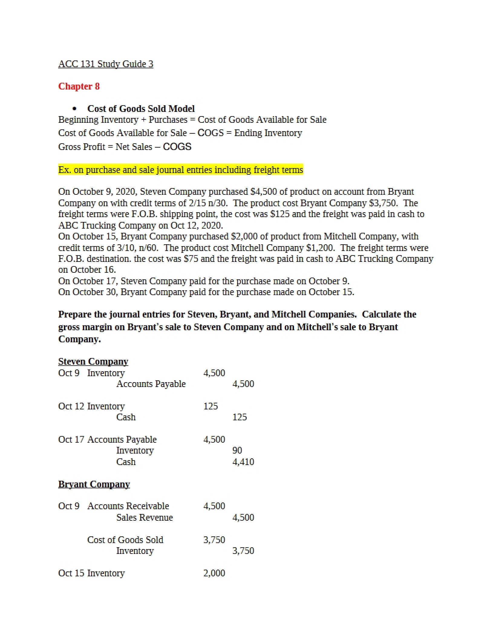Third Study Guide
