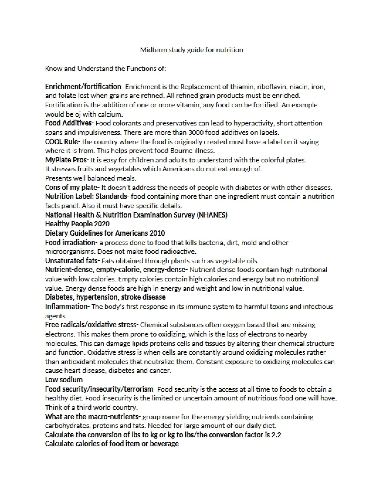 Guide for Midterm