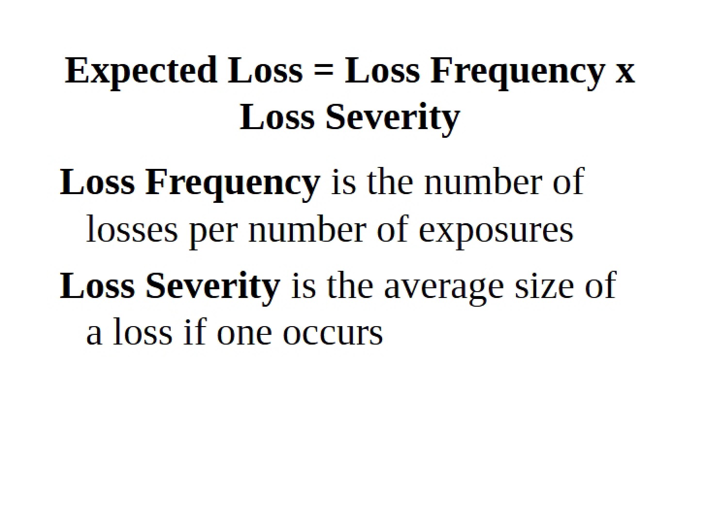 Examples Expected Losses