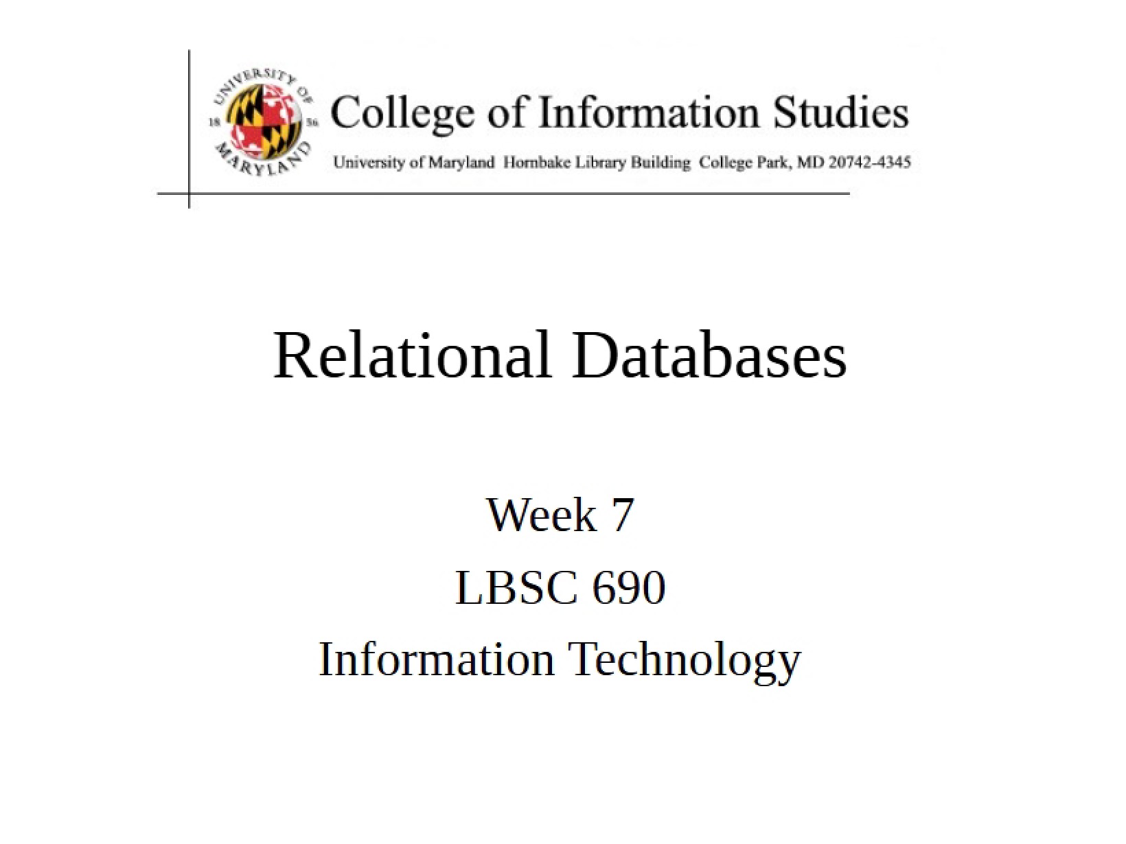 Databases Relational