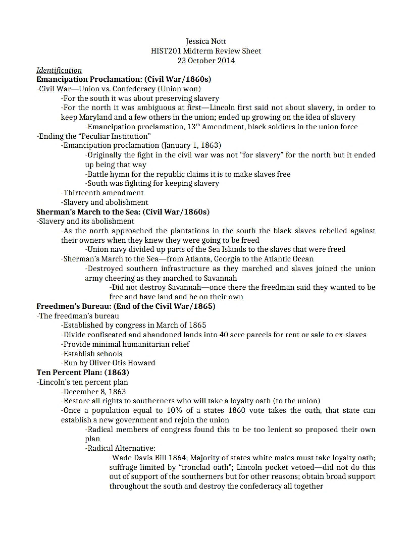 Sheet for Midterm Review