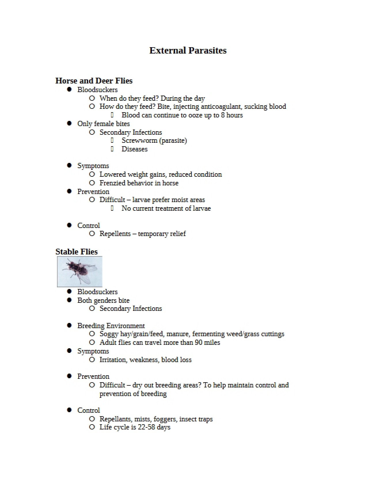Parasites External