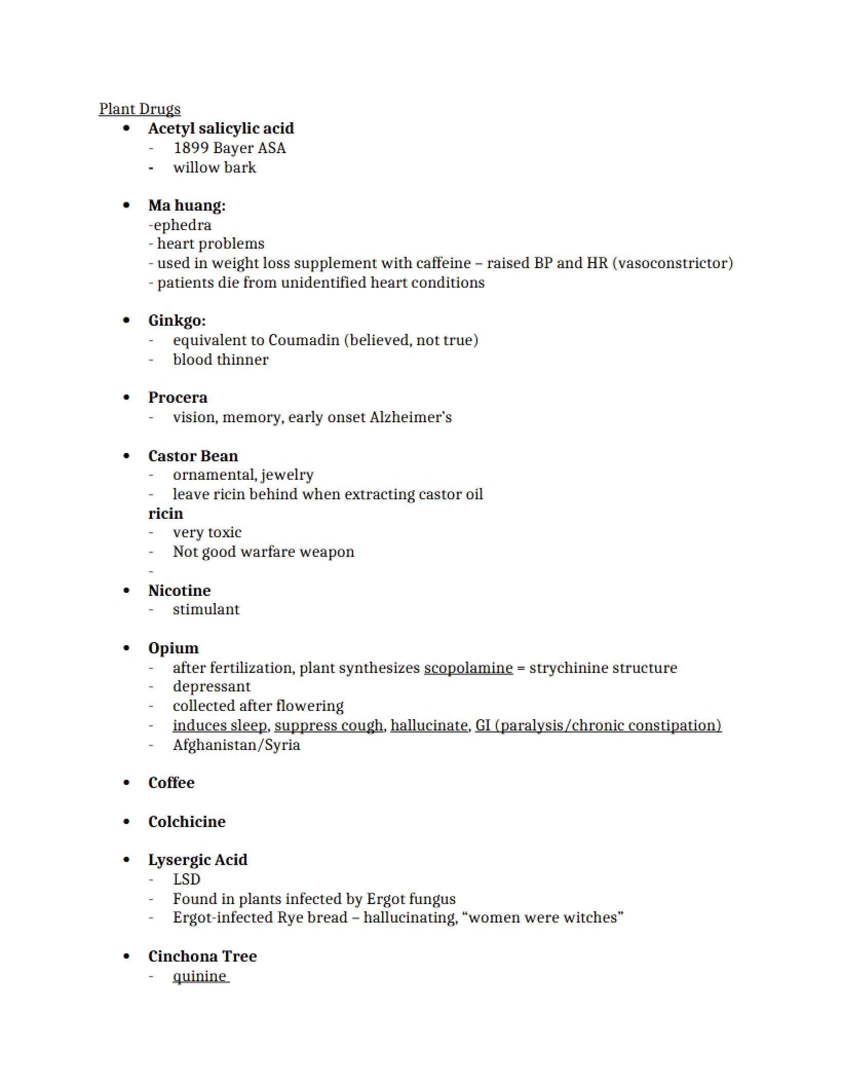 Drugs Derived from Plants
