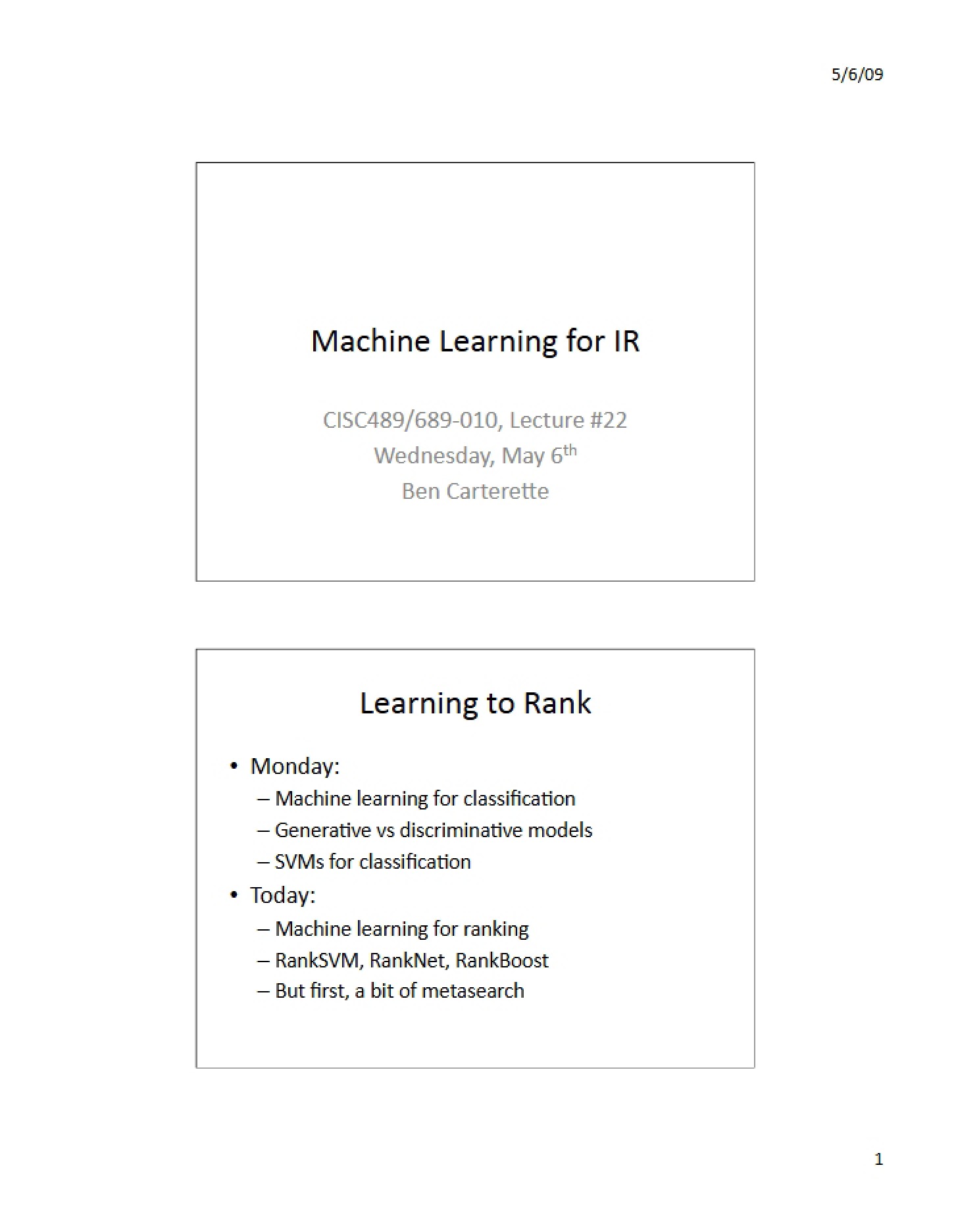 Information Retrieval Machine Learning