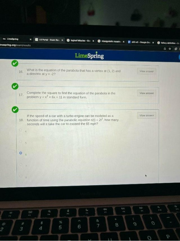 MATH 110 - Week 8 Question 18