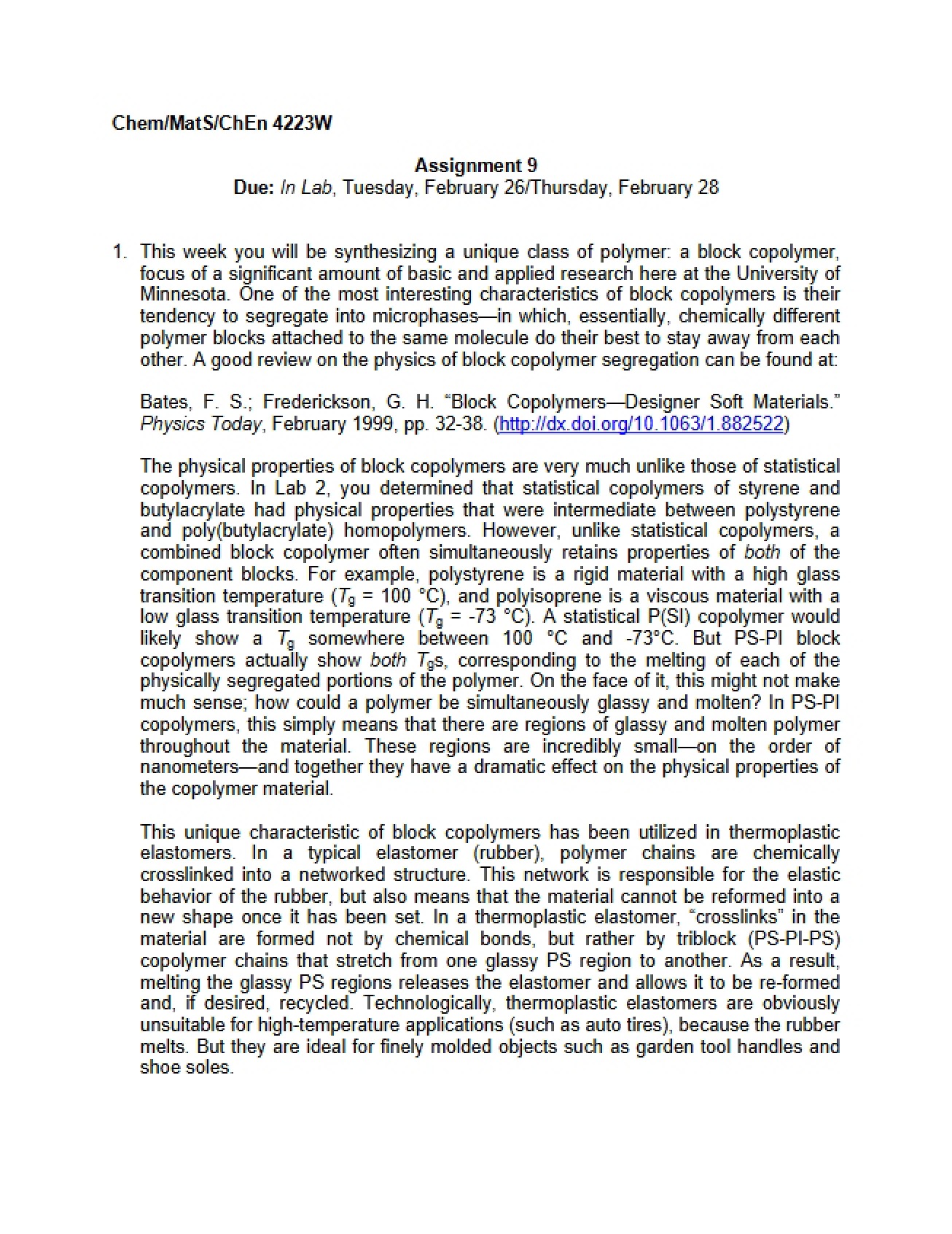 Assignment 9 (Chem 4223W)