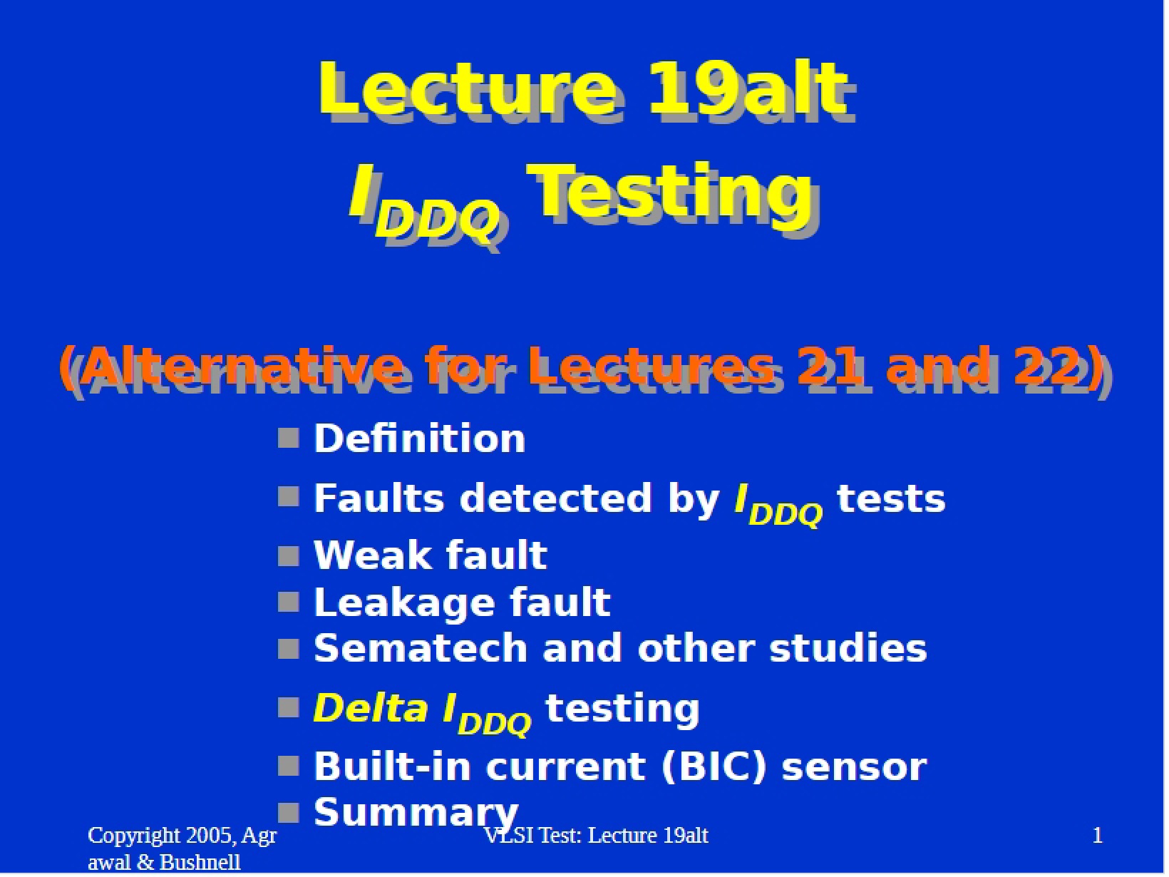 Lecture 19 Alternative