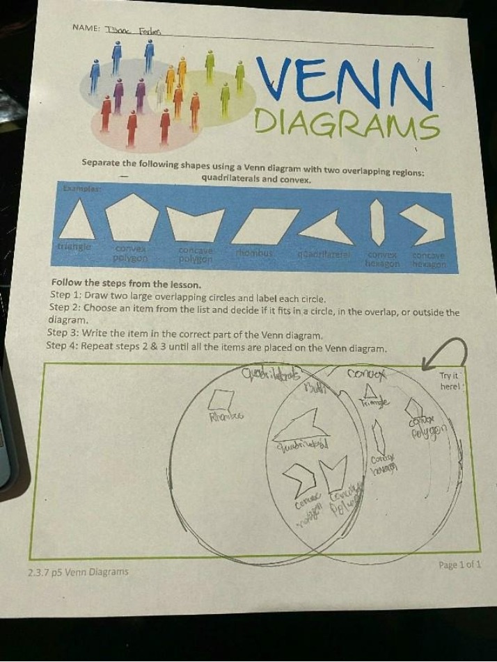 Worksheet - Venn Diagrams