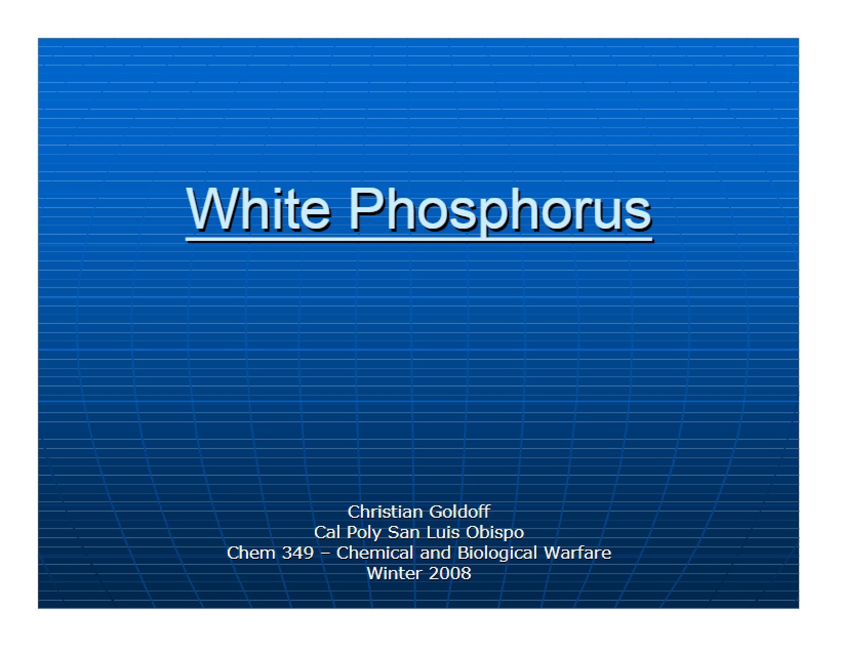 White Phosphorus Agent
