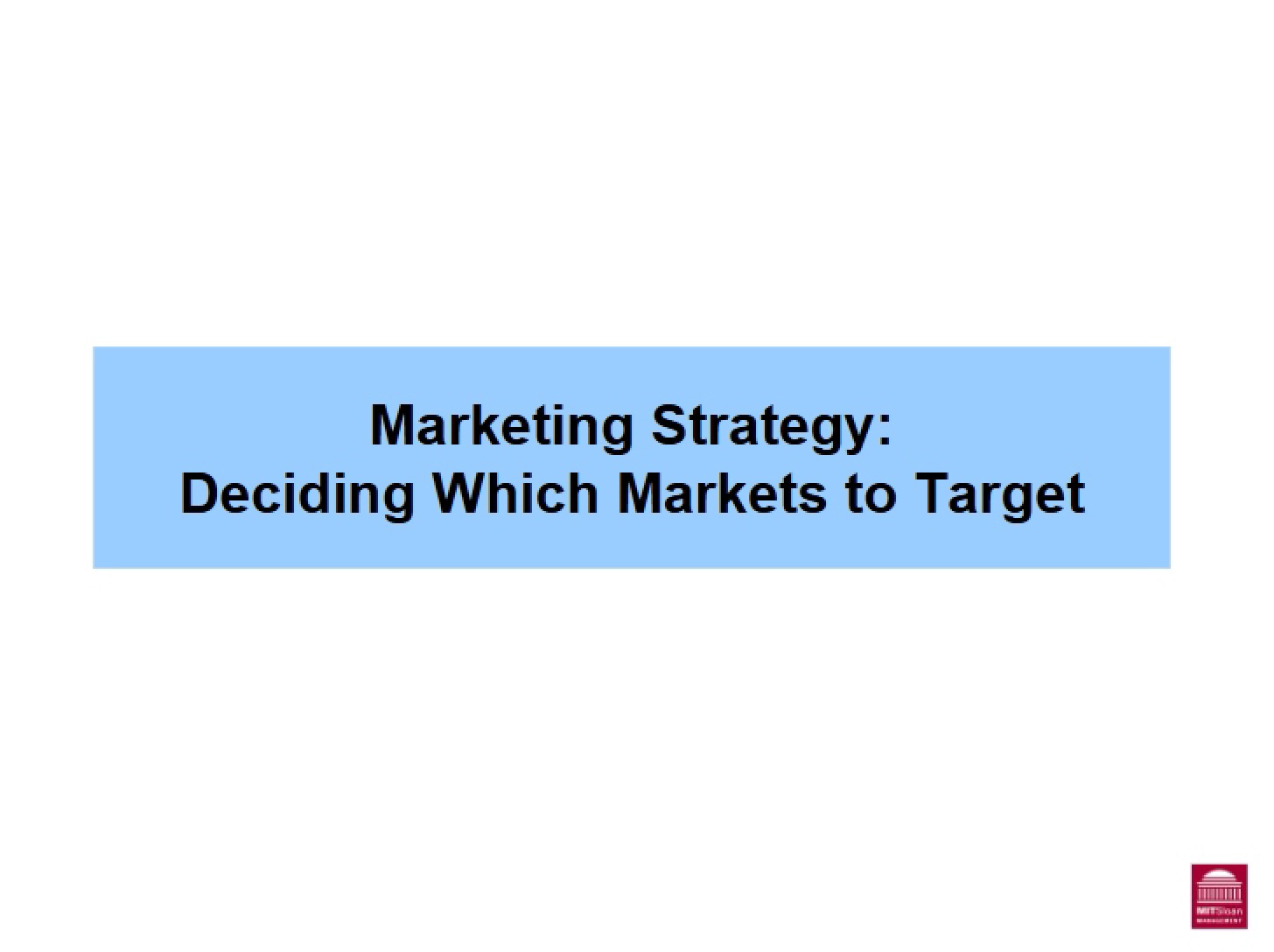 Strategic Marketing