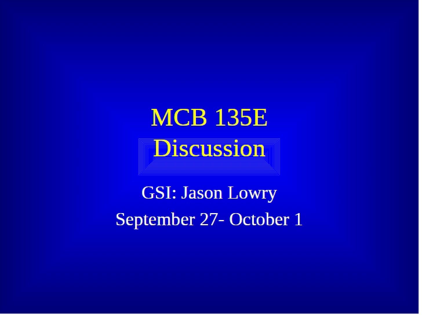 Class Discussion