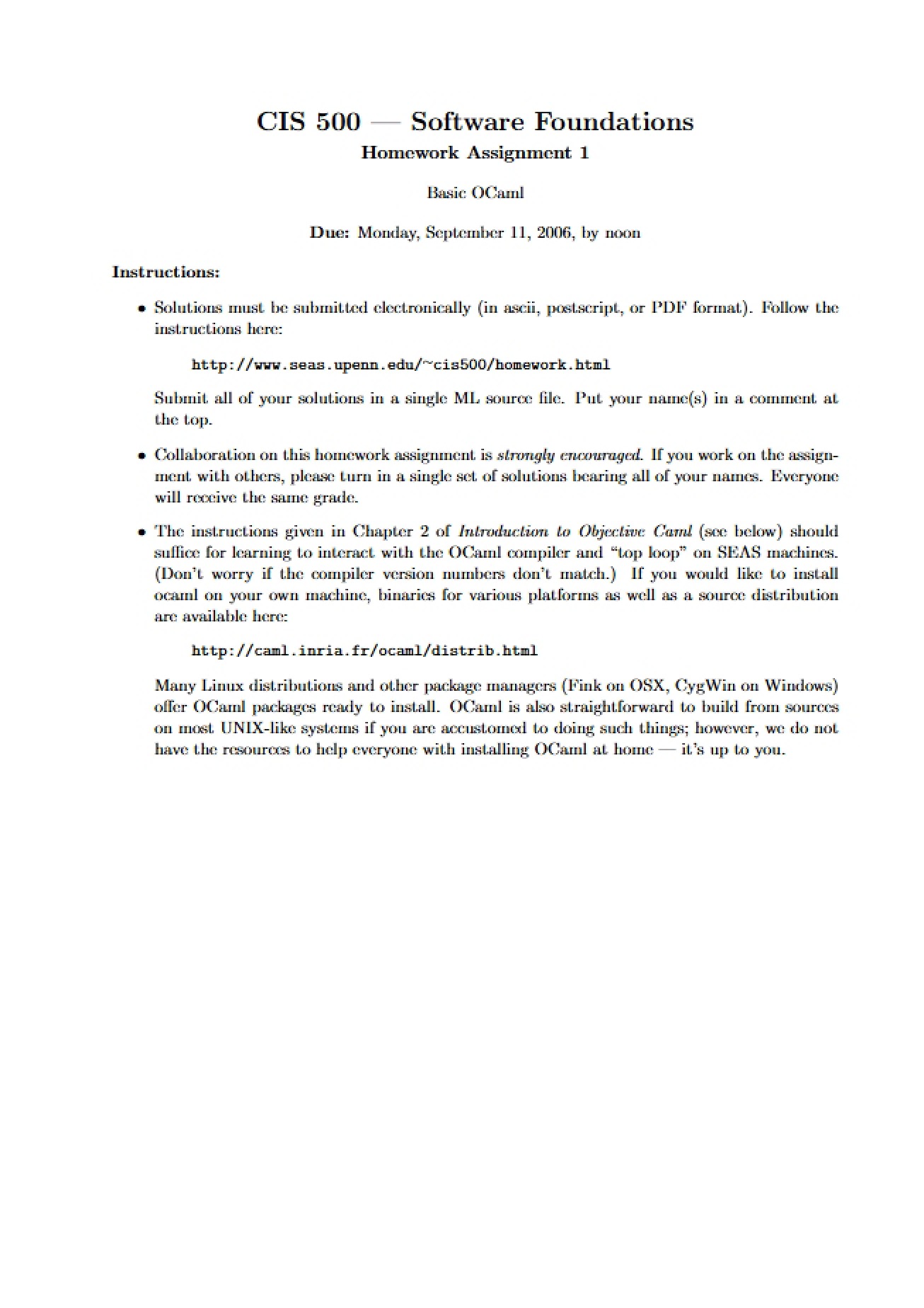 Software Foundations Homework Assignment