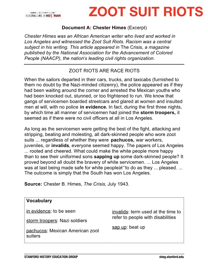 Zoot Suit Riots - Violence, Racism, and Bravery