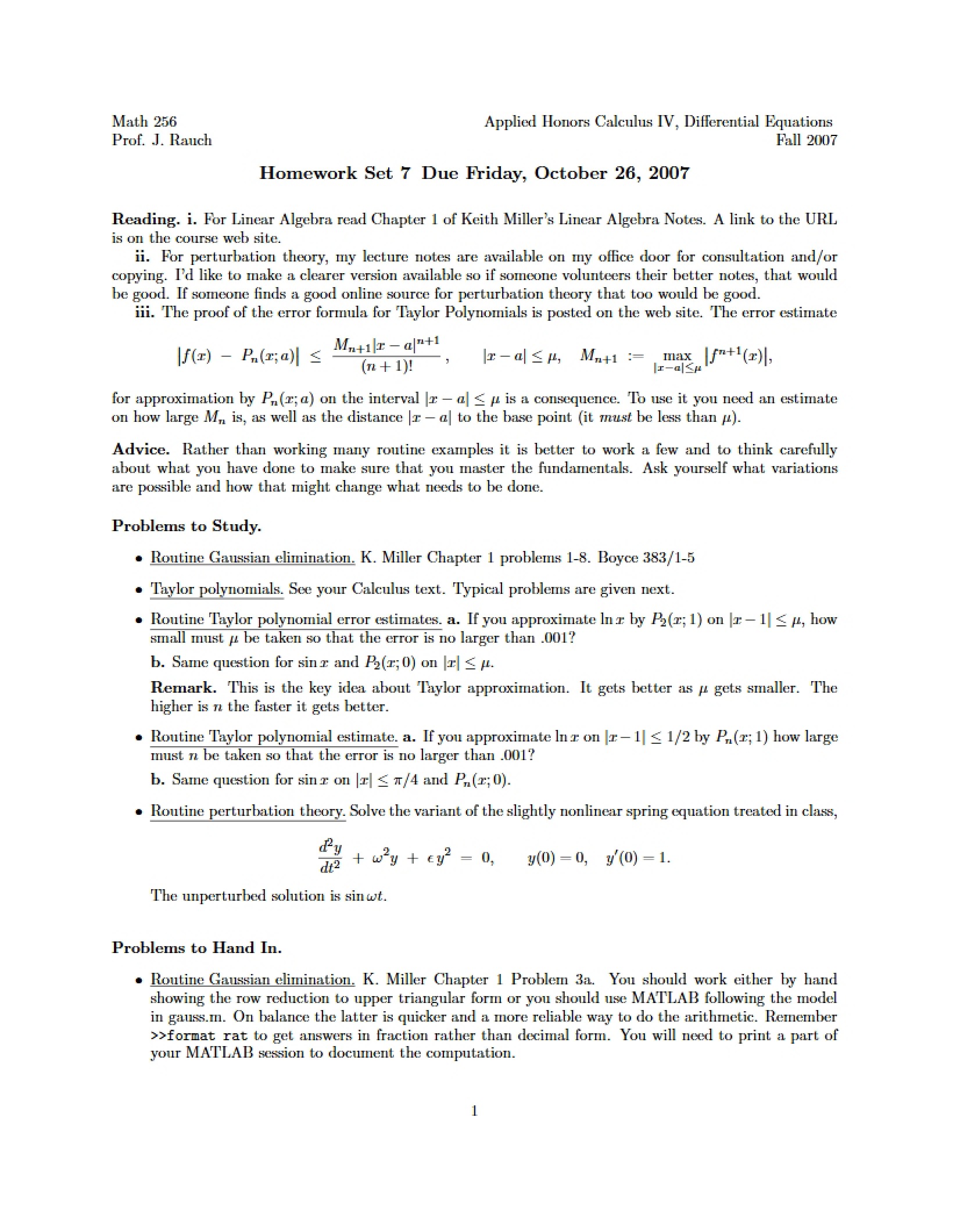 Homework Set 7