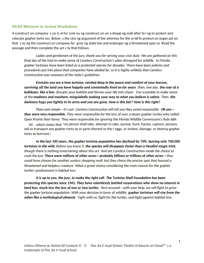 Worksheet - 04.02 Rhetoric in Action