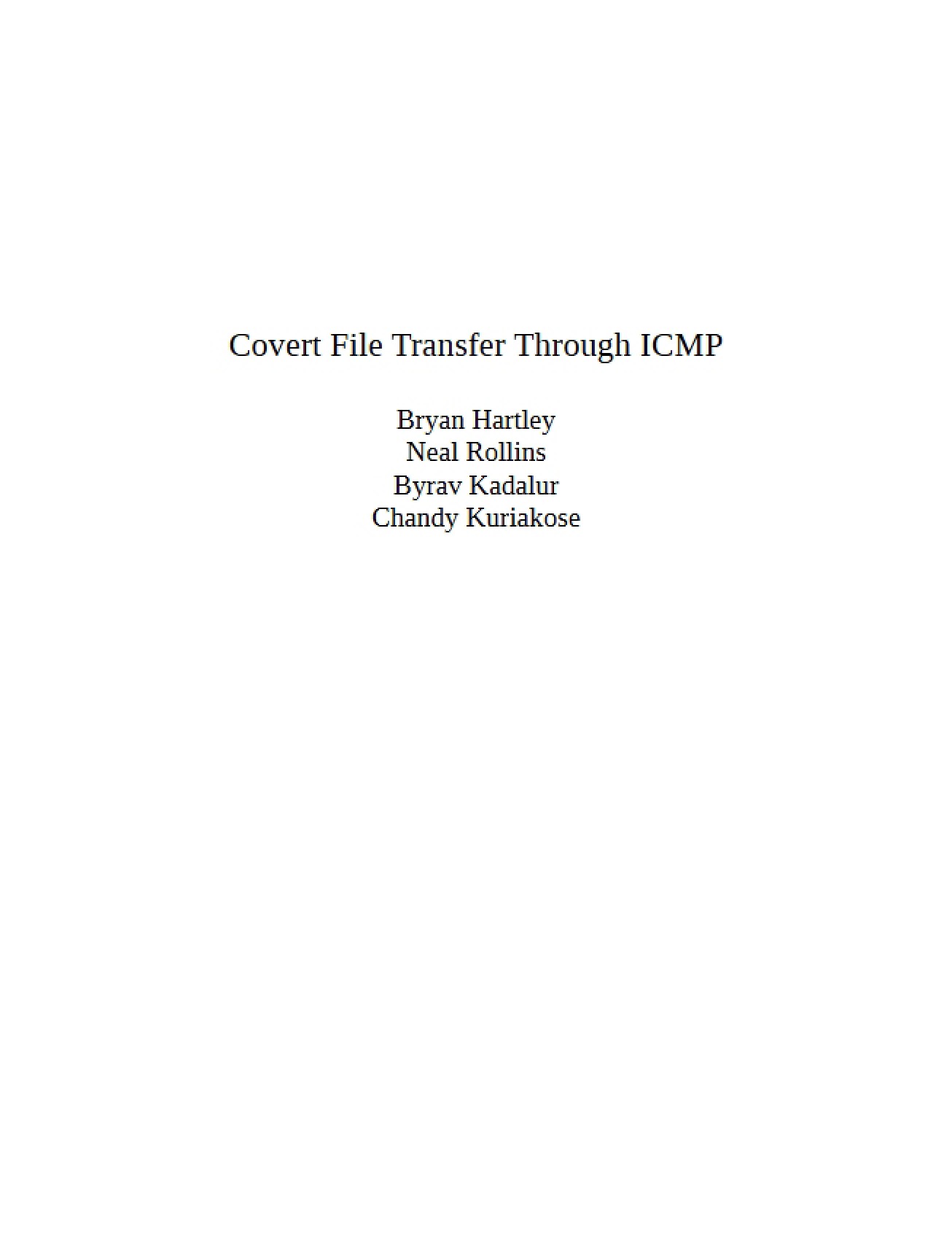 Transferring Files Covertly via ICMP