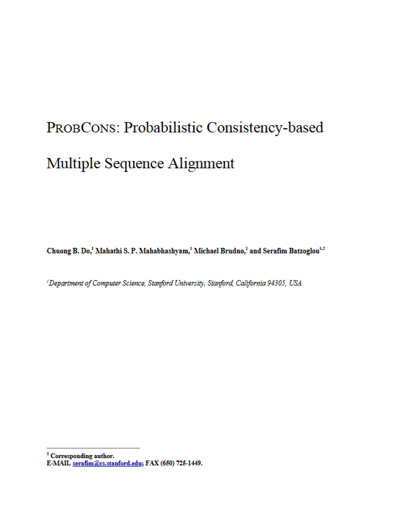 Introduction to Probcons