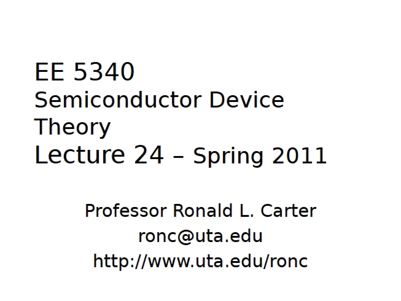 Device Theory Semiconductors