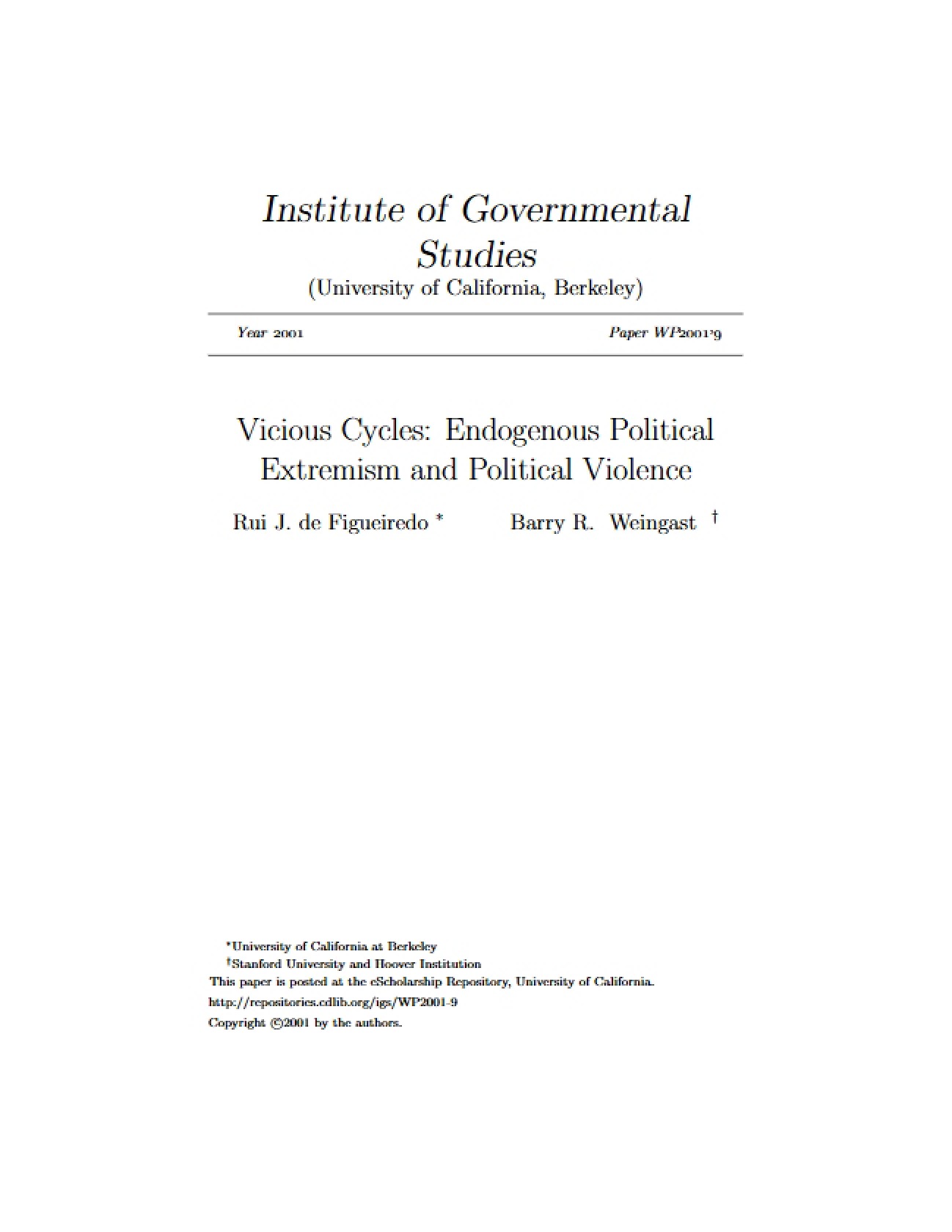 Political Violence and Endogenous Extremism